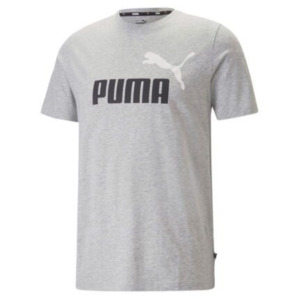 PUMA MEN'S ESSENTIALS+ 2 COLOUR LOGO GREY TEE