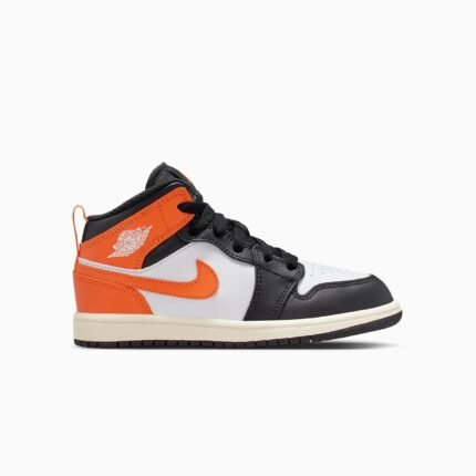 Kid's Air Jordan 1 Mid Black "Toe Starfish" Pre-School